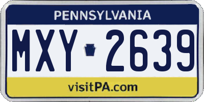PA license plate MXY2639