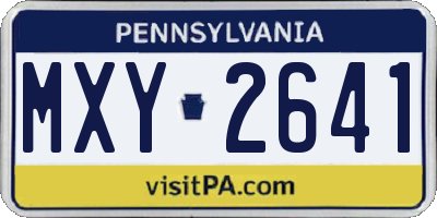 PA license plate MXY2641