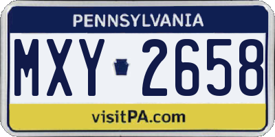 PA license plate MXY2658