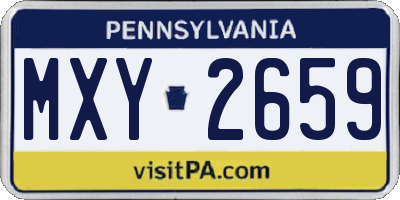 PA license plate MXY2659