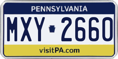 PA license plate MXY2660