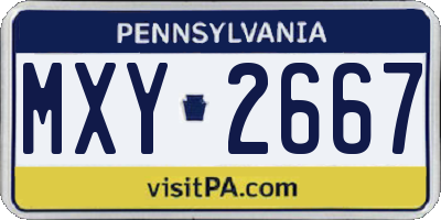 PA license plate MXY2667