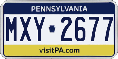 PA license plate MXY2677
