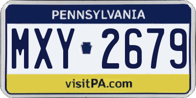 PA license plate MXY2679