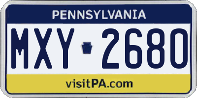 PA license plate MXY2680