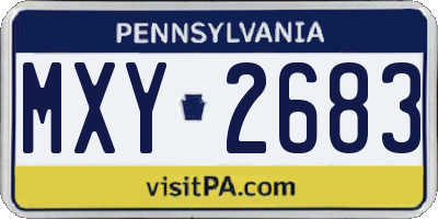 PA license plate MXY2683