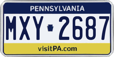 PA license plate MXY2687