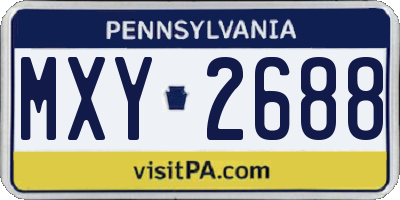 PA license plate MXY2688