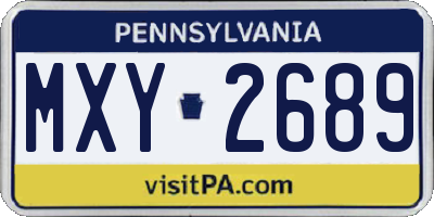 PA license plate MXY2689