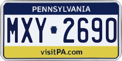 PA license plate MXY2690