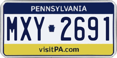PA license plate MXY2691