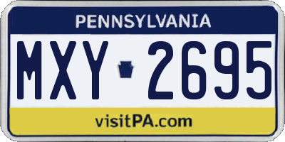 PA license plate MXY2695