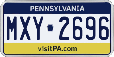 PA license plate MXY2696