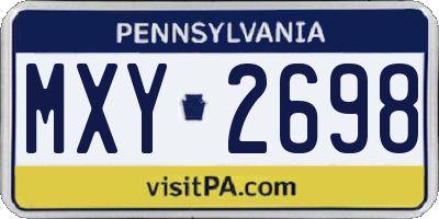 PA license plate MXY2698