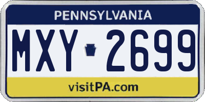 PA license plate MXY2699