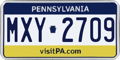 PA license plate MXY2709