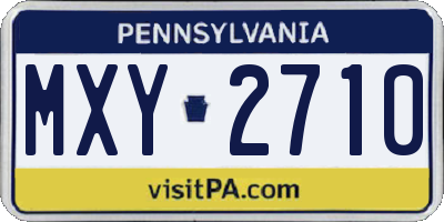 PA license plate MXY2710