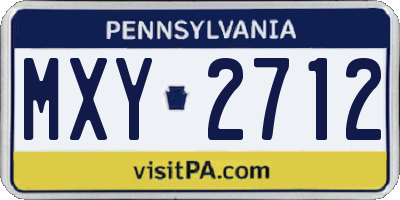 PA license plate MXY2712