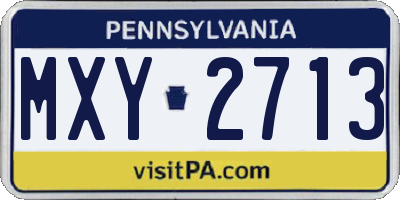 PA license plate MXY2713