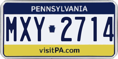 PA license plate MXY2714