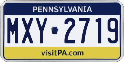 PA license plate MXY2719