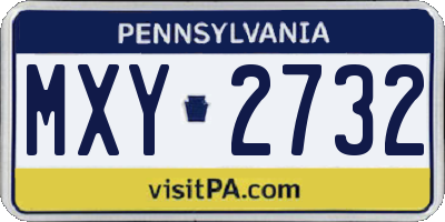 PA license plate MXY2732