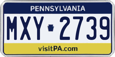 PA license plate MXY2739