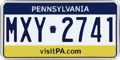 PA license plate MXY2741