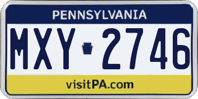 PA license plate MXY2746