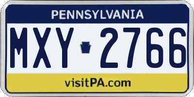 PA license plate MXY2766