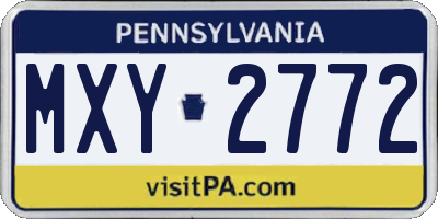 PA license plate MXY2772