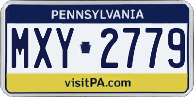 PA license plate MXY2779
