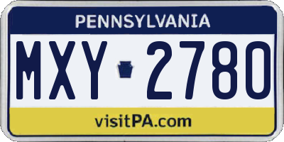 PA license plate MXY2780