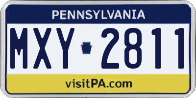 PA license plate MXY2811