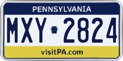 PA license plate MXY2824