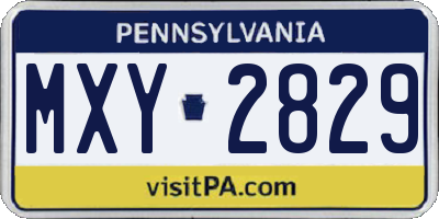 PA license plate MXY2829