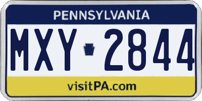 PA license plate MXY2844