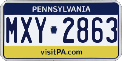 PA license plate MXY2863