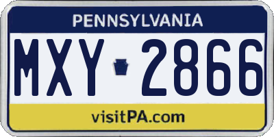 PA license plate MXY2866
