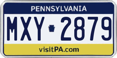 PA license plate MXY2879