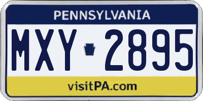 PA license plate MXY2895