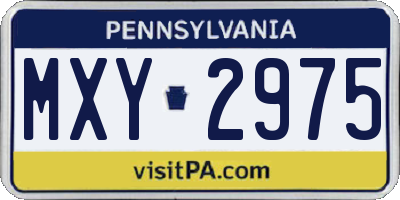 PA license plate MXY2975