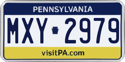 PA license plate MXY2979