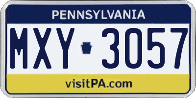 PA license plate MXY3057