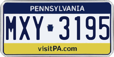 PA license plate MXY3195