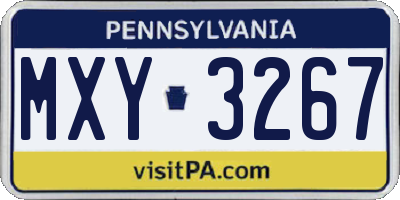 PA license plate MXY3267