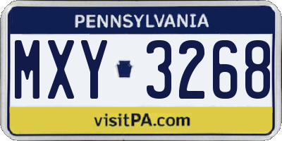 PA license plate MXY3268