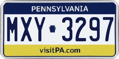 PA license plate MXY3297
