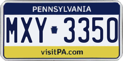 PA license plate MXY3350