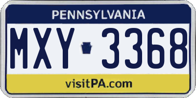 PA license plate MXY3368